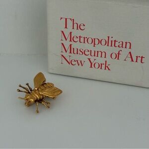 Vintage BARBERINI Bee Brooch, 24KT Gold Electroplated, MMA, 1980’s, Box, Signed